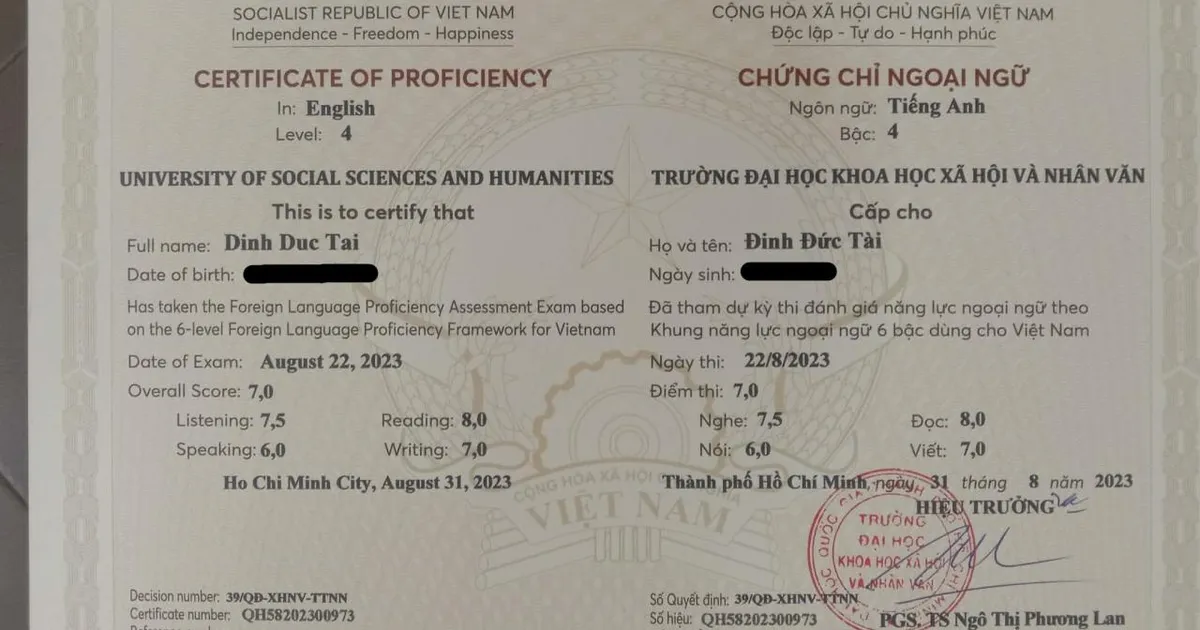 VSTEP English Proficiency Level 4 (B2 CEFR)